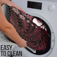 Polynesia Romantic Valentine Bathroom Set Sea Turtle Couple With Red Gradient Plumeria