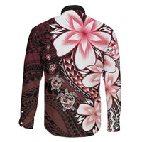 Polynesia Romantic Valentine Family Matching Mermaid Dress and Hawaiian Shirt Sea Turtle Couple With Red Gradient Plumeria LT05 - Polynesian Pride