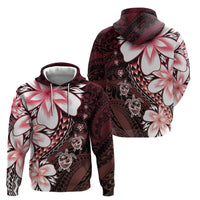 Polynesia Romantic Valentine Hoodie Sea Turtle Couple With Red Gradient Plumeria