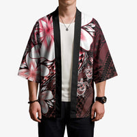 Polynesia Romantic Valentine Kimono Sea Turtle Couple With Red Gradient Plumeria