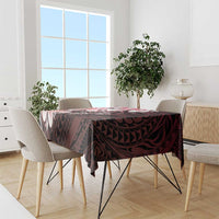 Polynesia Romantic Valentine Tablecloth Sea Turtle Couple With Red Gradient Plumeria