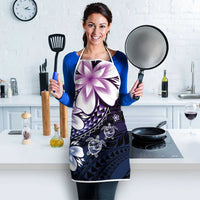 Polynesia Romantic Valentine Apron Sea Turtle Couple With Purple Gradient Plumeria