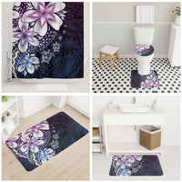Polynesia Romantic Valentine Bathroom Set Sea Turtle Couple With Purple Gradient Plumeria