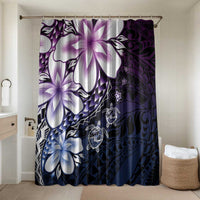 Polynesia Romantic Valentine Bathroom Set Sea Turtle Couple With Purple Gradient Plumeria