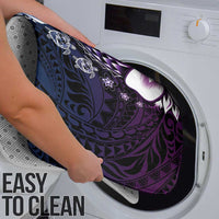 Polynesia Romantic Valentine Bathroom Set Sea Turtle Couple With Purple Gradient Plumeria