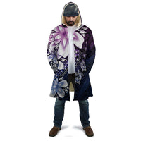 Polynesia Romantic Valentine Cloak Sea Turtle Couple With Purple Gradient Plumeria