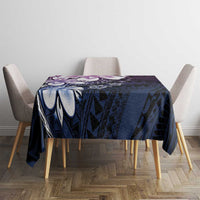 Polynesia Romantic Valentine Tablecloth Sea Turtle Couple With Purple Gradient Plumeria LT05 - Polynesian Pride