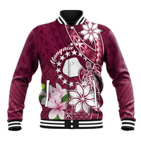 Personalised Cook Island Mangaia Gospel Day Baseball Jacket Floral Tribal Pattern