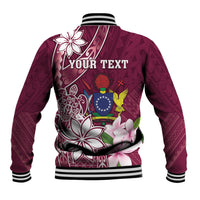 Personalised Cook Island Mangaia Gospel Day Baseball Jacket Floral Tribal Pattern
