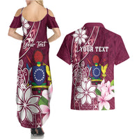Personalised Cook Island Mangaia Gospel Day Couples Matching Summer Maxi Dress and Hawaiian Shirt Floral Tribal Pattern