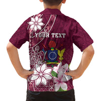 Personalised Cook Island Mangaia Gospel Day Family Matching Long Sleeve Bodycon Dress and Hawaiian Shirt Floral Tribal Pattern LT05 - Polynesian Pride