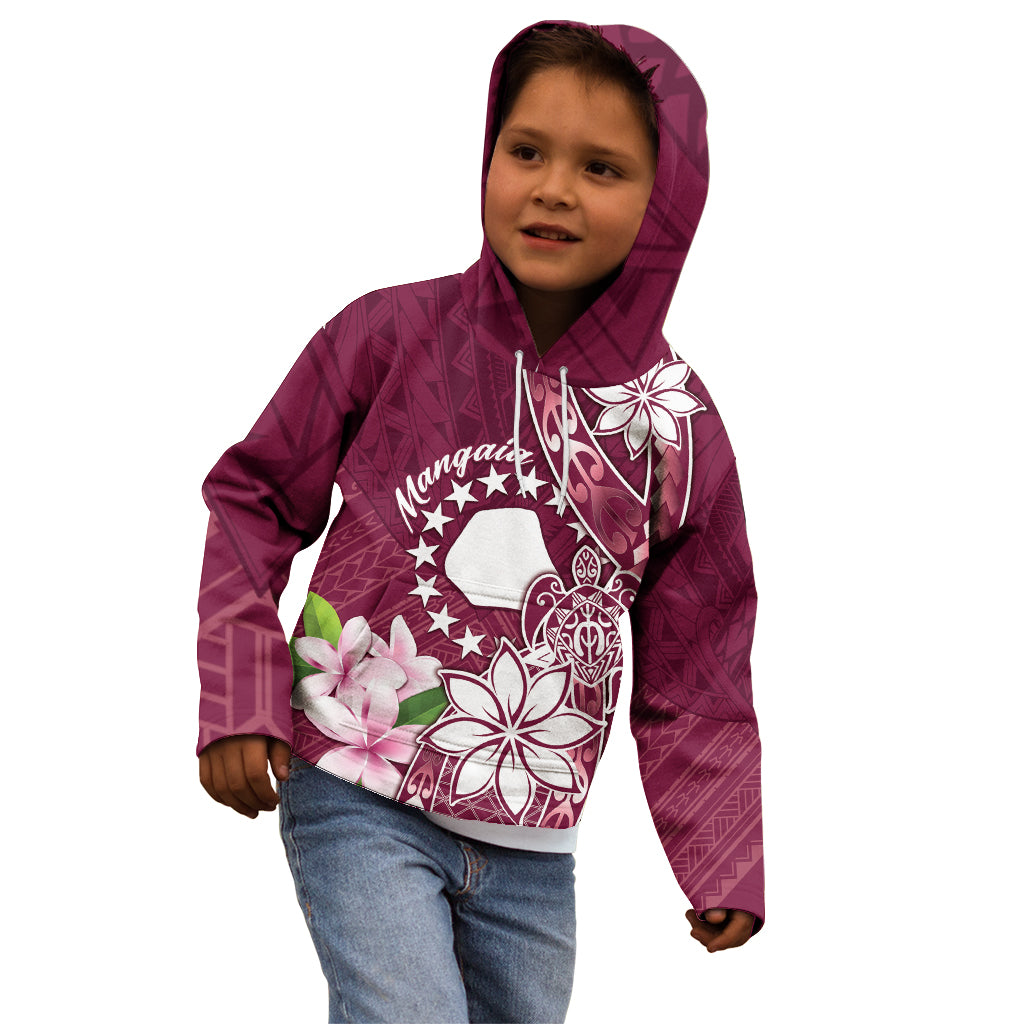 Personalised Cook Island Mangaia Gospel Day Kid Hoodie Floral Tribal Pattern