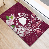Cook Island Mangaia Gospel Day Rubber Doormat Floral Tribal Pattern