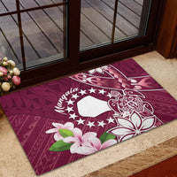 Cook Island Mangaia Gospel Day Rubber Doormat Floral Tribal Pattern