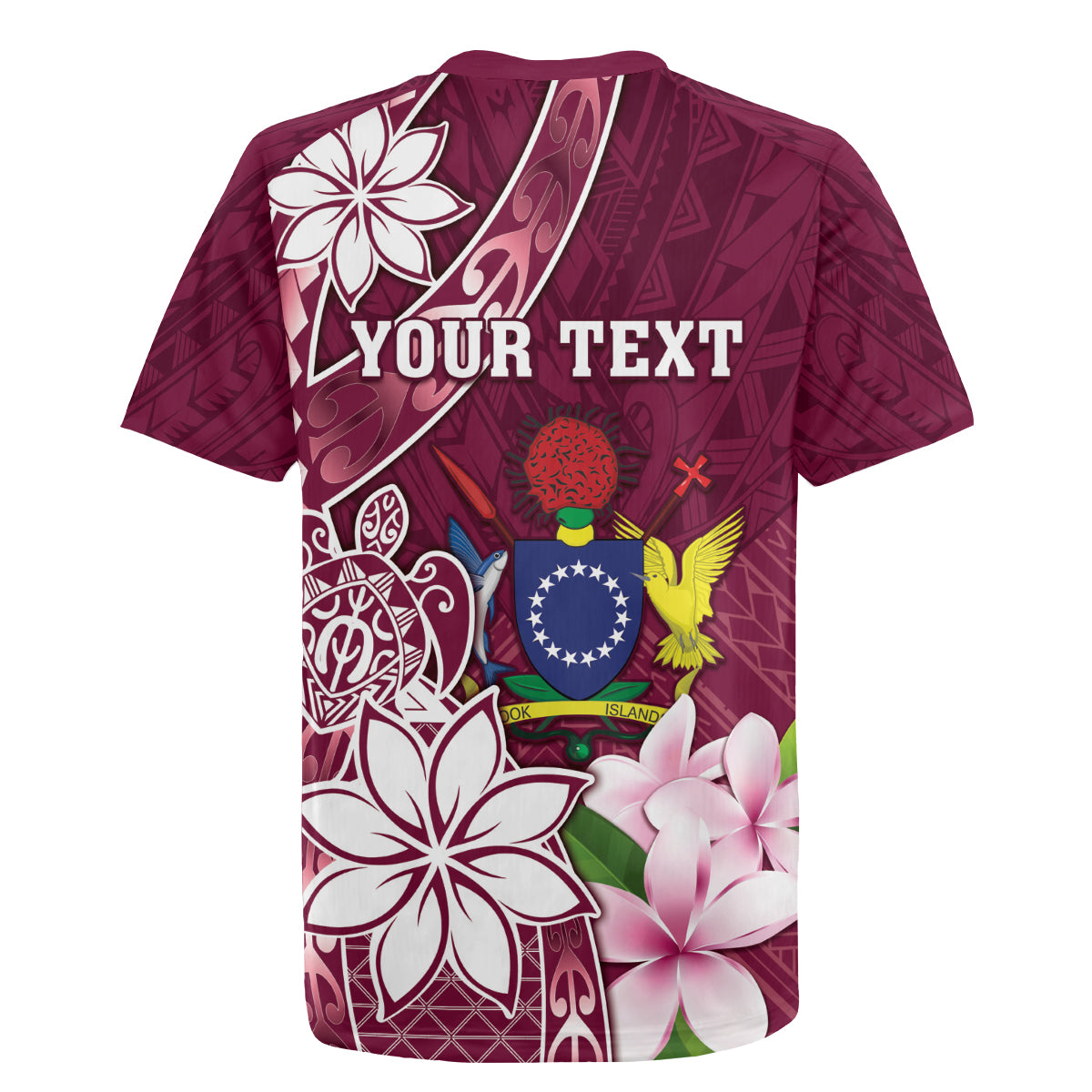 Personalised Cook Island Mangaia Gospel Day Rugby Jersey Floral Tribal Pattern