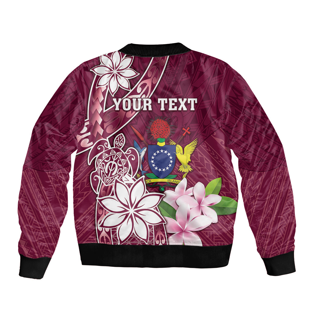 Personalised Cook Island Mangaia Gospel Day Sleeve Zip Bomber Jacket Floral Tribal Pattern