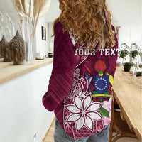 Personalised Cook Island Mangaia Gospel Day Women Casual Shirt Floral Tribal Pattern