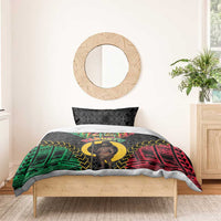 Vanuatu 45th Anniversary Independence Day Bedding Set Melanesian Warrior With Sand Drawing Pattern LT05