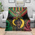 Vanuatu 45th Anniversary Independence Day Blanket Melanesian Warrior With Sand Drawing Pattern LT05