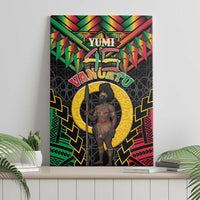 Vanuatu 45th Anniversary Independence Day Canvas Wall Art Melanesian Warrior With Sand Drawing Pattern LT05