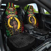 Vanuatu 45th Anniversary Independence Day Car Seat Cover Melanesian Warrior With Sand Drawing Pattern LT05
