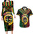 Vanuatu 44th Anniversary Independence Day Couples Matching Long Sleeve Bodycon Dress and Hawaiian Shirt Melanesian Warrior With Sand Drawing Pattern