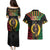 Vanuatu 45th Anniversary Independence Day Couples Matching Puletasi and Hawaiian Shirt Melanesian Warrior With Sand Drawing Pattern LT05