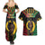 Vanuatu 45th Anniversary Independence Day Couples Matching Summer Maxi Dress and Hawaiian Shirt Melanesian Warrior With Sand Drawing Pattern LT05