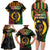 Vanuatu 44th Anniversary Independence Day Family Matching Long Sleeve Bodycon Dress and Hawaiian Shirt Melanesian Warrior With Sand Drawing Pattern
