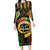 Vanuatu 44th Anniversary Independence Day Family Matching Long Sleeve Bodycon Dress and Hawaiian Shirt Melanesian Warrior With Sand Drawing Pattern