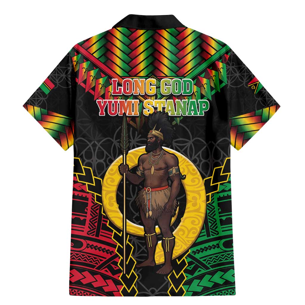 Vanuatu 45th Anniversary Independence Day Family Matching Mermaid Dress and Hawaiian Shirt Melanesian Warrior With Sand Drawing Pattern LT05