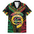 Vanuatu 44th Anniversary Independence Day Family Matching Off The Shoulder Long Sleeve Dress and Hawaiian Shirt Melanesian Warrior With Sand Drawing Pattern