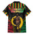 Vanuatu 44th Anniversary Independence Day Family Matching Off Shoulder Maxi Dress and Hawaiian Shirt Melanesian Warrior With Sand Drawing Pattern