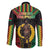 Vanuatu 45th Anniversary Independence Day Family Matching Off Shoulder Maxi Dress and Hawaiian Shirt Melanesian Warrior With Sand Drawing Pattern LT05