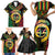 Vanuatu 44th Anniversary Independence Day Family Matching Short Sleeve Bodycon Dress and Hawaiian Shirt Melanesian Warrior With Sand Drawing Pattern