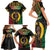 Vanuatu 44th Anniversary Independence Day Family Matching Short Sleeve Bodycon Dress and Hawaiian Shirt Melanesian Warrior With Sand Drawing Pattern