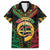 Vanuatu 44th Anniversary Independence Day Family Matching Short Sleeve Bodycon Dress and Hawaiian Shirt Melanesian Warrior With Sand Drawing Pattern