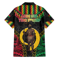 Vanuatu 45th Anniversary Independence Day Family Matching Short Sleeve Bodycon Dress and Hawaiian Shirt Melanesian Warrior With Sand Drawing Pattern LT05