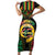 Vanuatu 44th Anniversary Independence Day Family Matching Short Sleeve Bodycon Dress and Hawaiian Shirt Melanesian Warrior With Sand Drawing Pattern