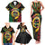 Vanuatu 44th Anniversary Independence Day Family Matching Tank Maxi Dress and Hawaiian Shirt Melanesian Warrior With Sand Drawing Pattern