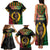 Vanuatu 44th Anniversary Independence Day Family Matching Tank Maxi Dress and Hawaiian Shirt Melanesian Warrior With Sand Drawing Pattern