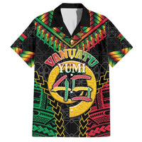 Vanuatu 45th Anniversary Independence Day Hawaiian Shirt Melanesian Warrior With Sand Drawing Pattern LT05