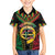 Vanuatu 44th Anniversary Independence Day Kid Hawaiian Shirt Melanesian Warrior With Sand Drawing Pattern