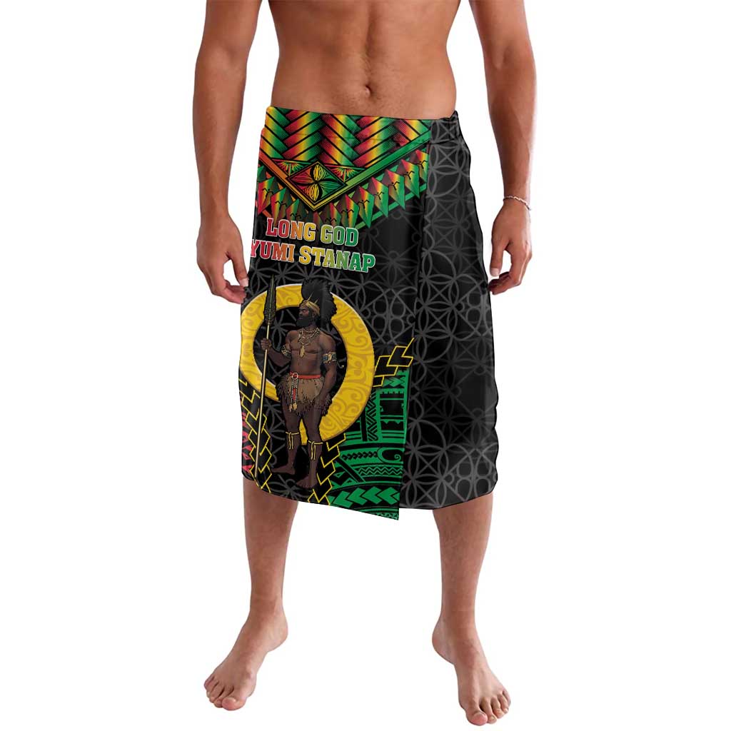 Vanuatu 45th Anniversary Independence Day Lavalava Melanesian Warrior With Sand Drawing Pattern LT05