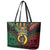 Vanuatu 44th Anniversary Independence Day Leather Tote Bag Melanesian Warrior With Sand Drawing Pattern