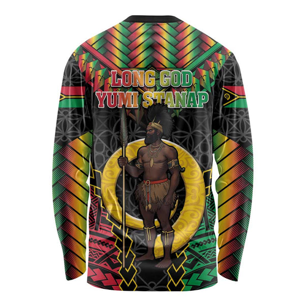Tuvalu Long Sleeve Shirt 44th Independence Anniversary - Tribal Pattern - LT12