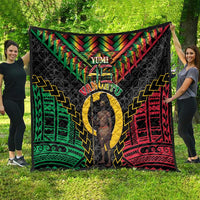 Vanuatu 45th Anniversary Independence Day Quilt Melanesian Warrior With Sand Drawing Pattern LT05