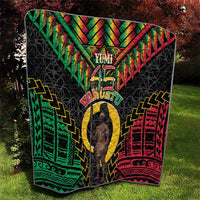 Vanuatu 45th Anniversary Independence Day Quilt Melanesian Warrior With Sand Drawing Pattern LT05