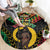 Vanuatu 44th Anniversary Independence Day Round Carpet Melanesian Warrior With Sand Drawing Pattern