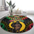 Vanuatu 44th Anniversary Independence Day Round Carpet Melanesian Warrior With Sand Drawing Pattern